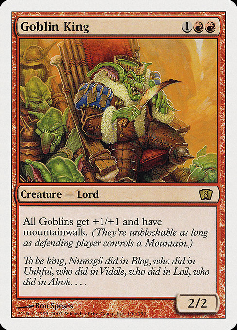 Eighth Edition - 190 - Goblin King - Rare - R - Non-foil