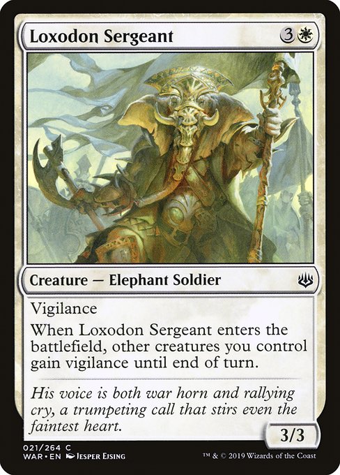 War of the Spark - 21 - Loxodon Sergeant - Common - W - Non-foil