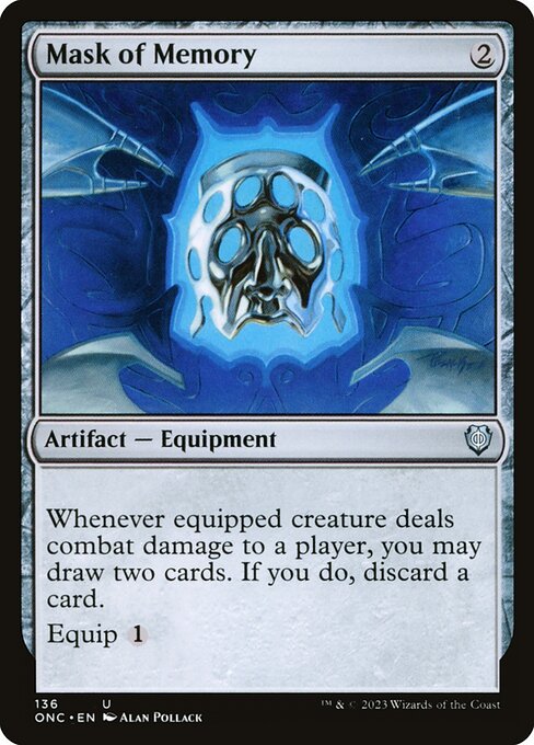 Phyrexia: All Will Be One Commander - 136 - Mask of Memory - Uncommon - C - Non-foil