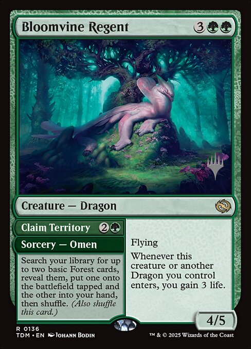 Tarkir: Dragonstorm Promos - 136p - Bloomvine Regent // Claim Territory - Rare - G - Non-foil - Promo