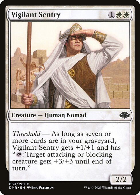 Dominaria Remastered - 33 - Vigilant Sentry - Common - W - Foil