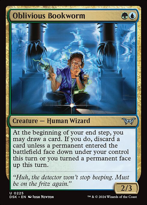 Duskmourn: House of Horror - 225 - Oblivious Bookworm - Uncommon - UG - Foil