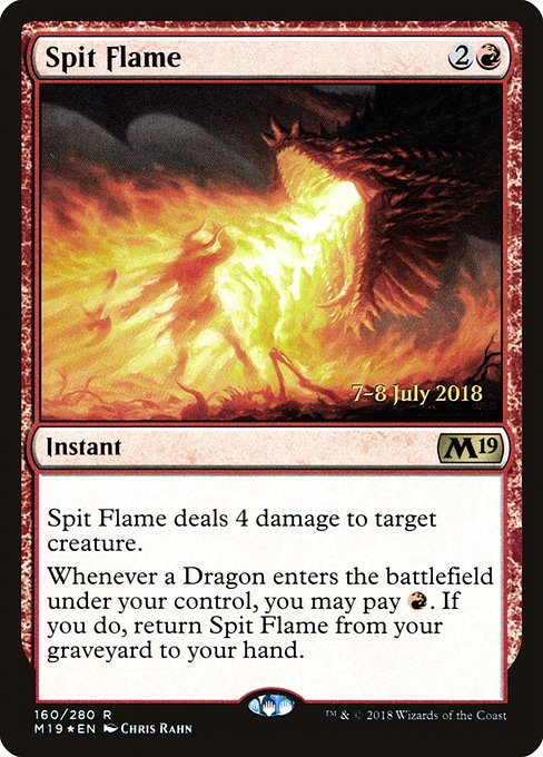 Core Set 2019 Promos - 160s - Spit Flame - Rare - R - Foil - Datestamped Promo