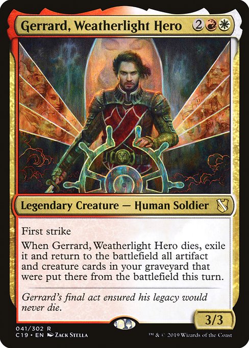 Commander 2019 - 41 - Gerrard, Weatherlight Hero - Rare - WR - Non-foil