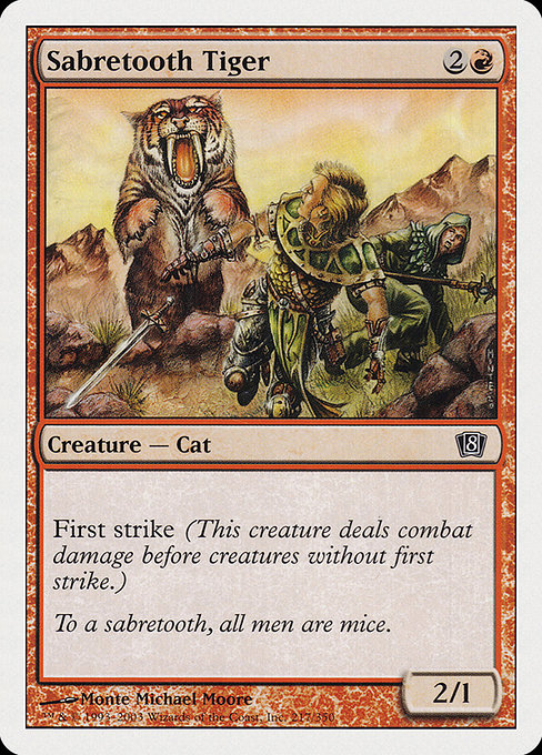 Eighth Edition - 217 - Sabretooth Tiger - Common - R - Non-foil