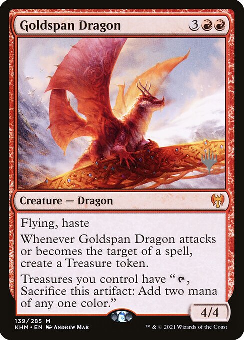 Kaldheim Promos - 139p - Goldspan Dragon - Mythic - R - Non-foil - Promo