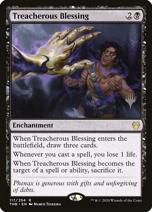 Theros Beyond Death Promos - 117p - Treacherous Blessing - Rare - B - Non-foil - Promo