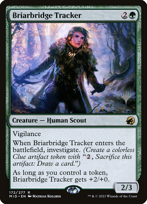 Innistrad: Midnight Hunt Promos - 172p - Briarbridge Tracker - Rare - G - Foil - Promo