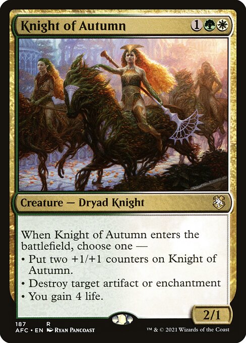 Forgotten Realms Commander - 187 - Knight of Autumn - Rare - WG - Non-foil
