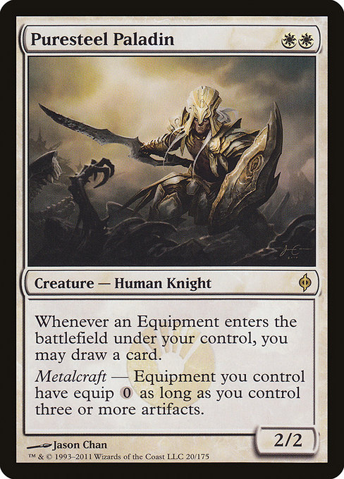 New Phyrexia - 20 - Puresteel Paladin - Rare - W - Non-foil