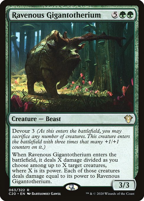 Commander 2020 - 63 - Ravenous Gigantotherium - Rare - G - Non-foil