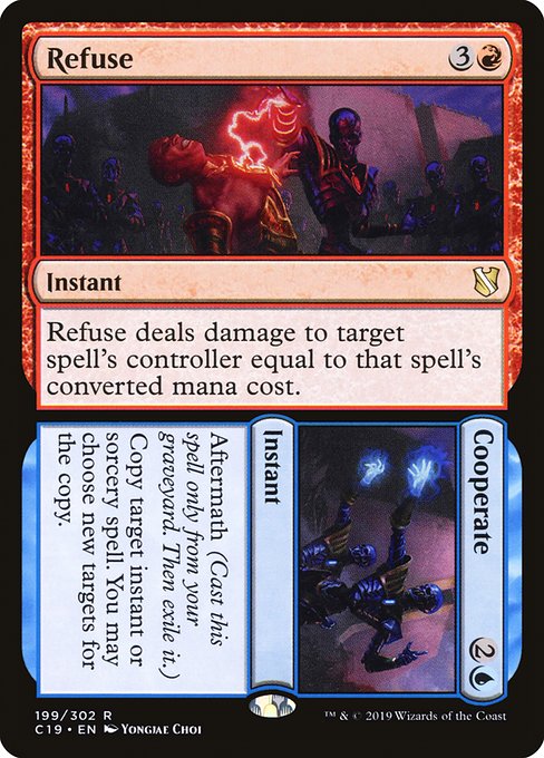 Commander 2019 - 199 - Refuse // Cooperate - Rare - UR - Non-foil