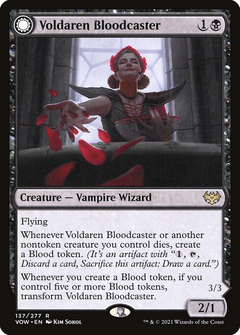 Innistrad: Crimson Vow - 137 - Voldaren Bloodcaster // Bloodbat Summoner - Rare - C - Foil