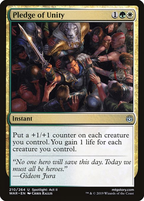 War of the Spark - 210 - Pledge of Unity - Uncommon - WG - Non-foil