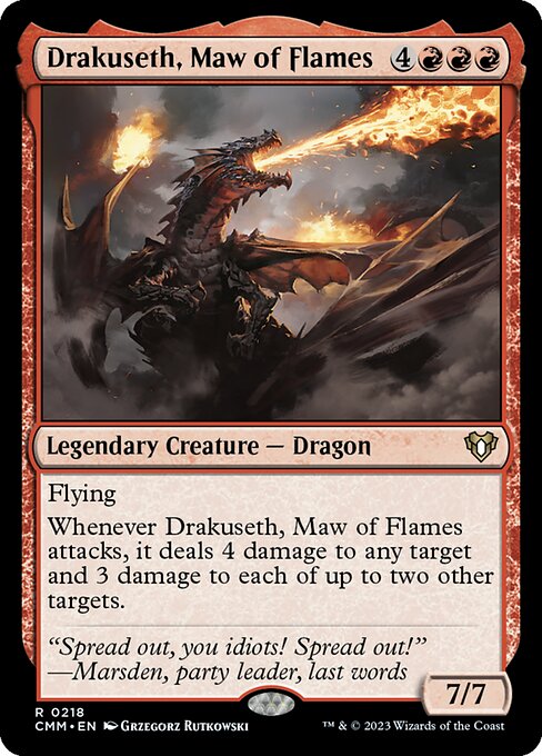 Commander Masters - 218 - Drakuseth, Maw of Flames - Rare - R - Non-foil