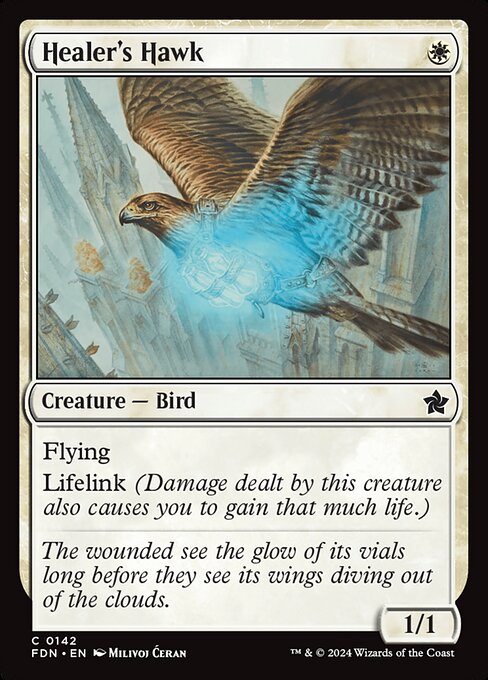 Foundations - 142 - Healer's Hawk - Common - W - Foil