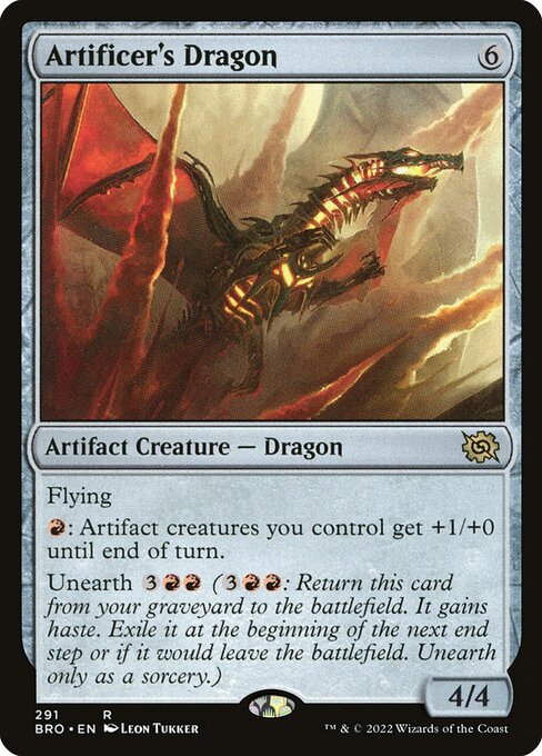 The Brothers' War - 291 - Artificer's Dragon - Rare - C - Foil
