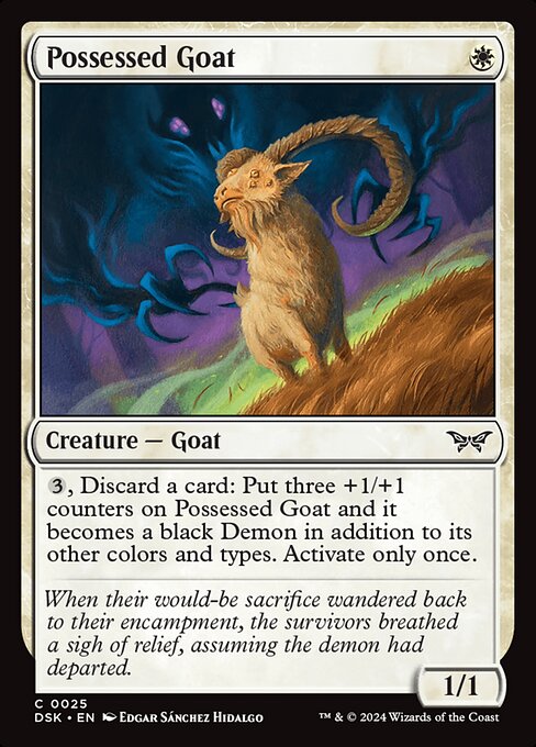 Duskmourn: House of Horror - 25 - Possessed Goat - Common - W - Non-foil