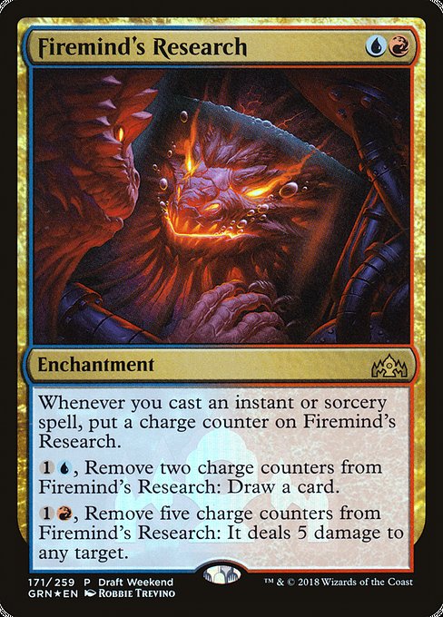Guilds of Ravnica Promos - 171 - Firemind's Research - Rare - UR - Foil - Promo