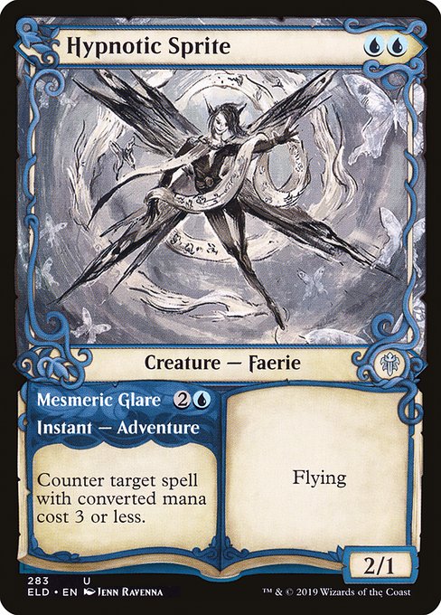 Throne of Eldraine - 283 - Hypnotic Sprite // Mesmeric Glare - Uncommon - U - Foil