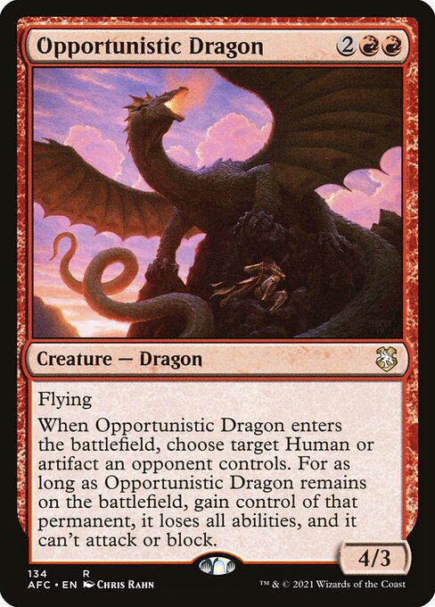 Forgotten Realms Commander - 134 - Opportunistic Dragon - Rare - R - Non-foil