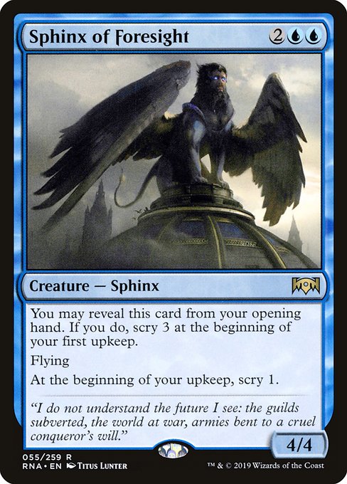Ravnica Allegiance - 55 - Sphinx of Foresight - Rare - U - Non-foil