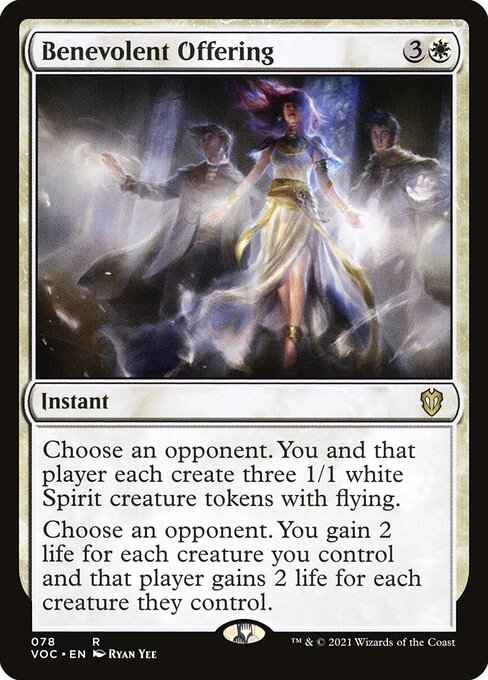 Crimson Vow Commander - 78 - Benevolent Offering - Rare - W - Non-foil