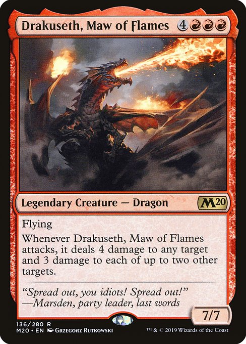 Core Set 2020 - 136 - Drakuseth, Maw of Flames - Rare - R - Non-foil