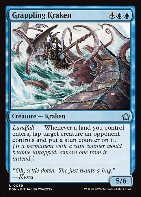 Foundations - 39 - Grappling Kraken - Uncommon - U - Non-foil