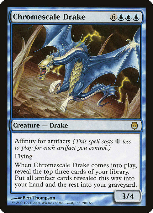 Darksteel - 20 - Chromescale Drake - Rare - U - Non-foil