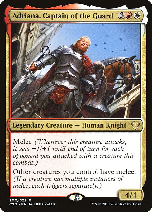 Commander 2020 - 200 - Adriana, Captain of the Guard - Rare - WR - Non-foil