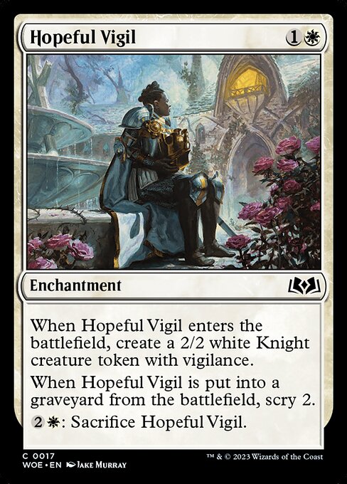 Wilds of Eldraine - 17 - Hopeful Vigil - Common - W - Non-foil
