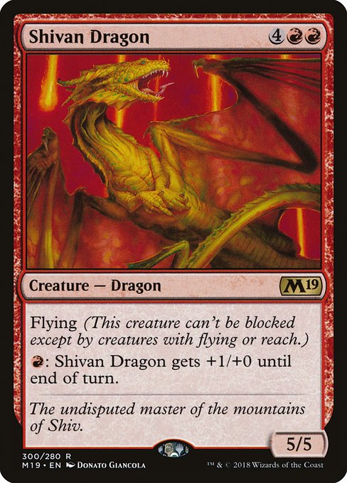 Core Set 2019 - 300 - Shivan Dragon - Rare - R - Non-foil