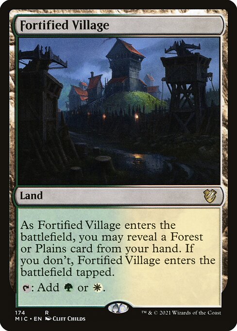 Midnight Hunt Commander - 174 - Fortified Village - Rare - C - Non-foil