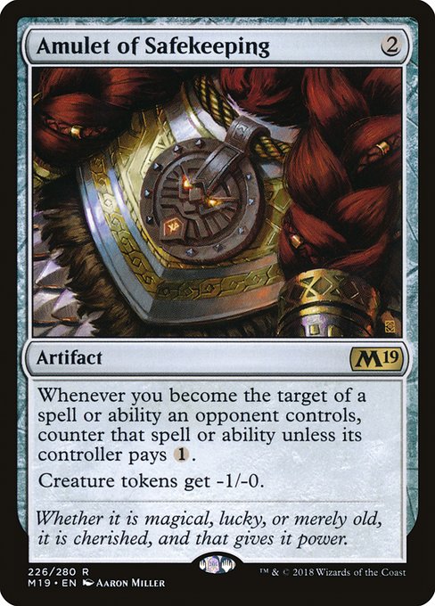 Core Set 2019 - 226 - Amulet of Safekeeping - Rare - C - Non-foil