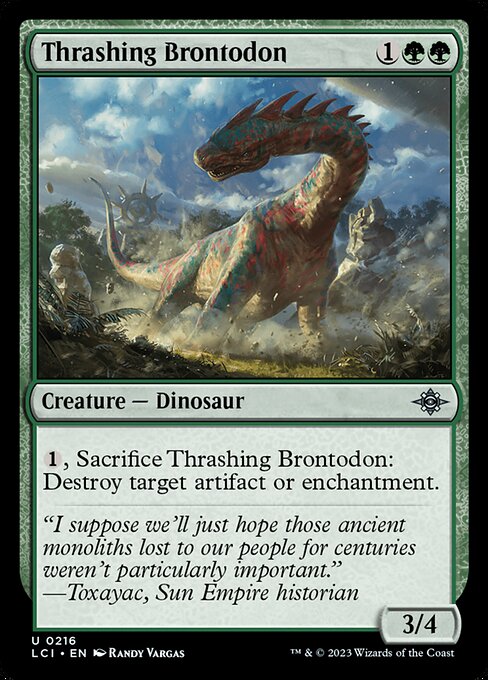 The Lost Caverns of Ixalan - 216 - Thrashing Brontodon - Uncommon - G - Non-foil