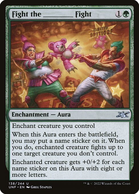 Unfinity - 138 - Fight the _____ Fight - Uncommon - G - Foil