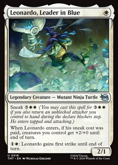 Teenage Mutant Ninja Turtles - 16 - Leonardo, Leader in Blue - Uncommon - W - Non-foil