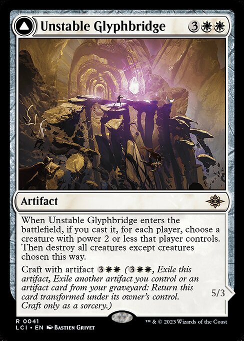The Lost Caverns of Ixalan - 41 - Unstable Glyphbridge // Sandswirl Wanderglyph - Rare - C - Foil