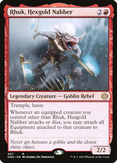 Phyrexia: All Will Be One - 407 - Rhuk, Hexgold Nabber - Rare - R - Foil
