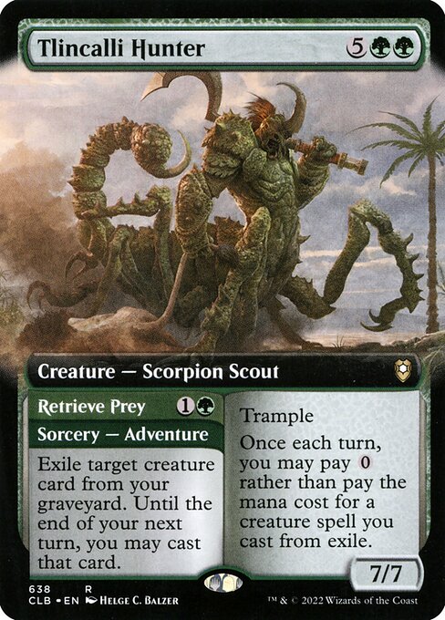 Commander Legends: Battle for Baldur's Gate - 638 - Tlincalli Hunter // Retrieve Prey - Rare - G - Non-foil