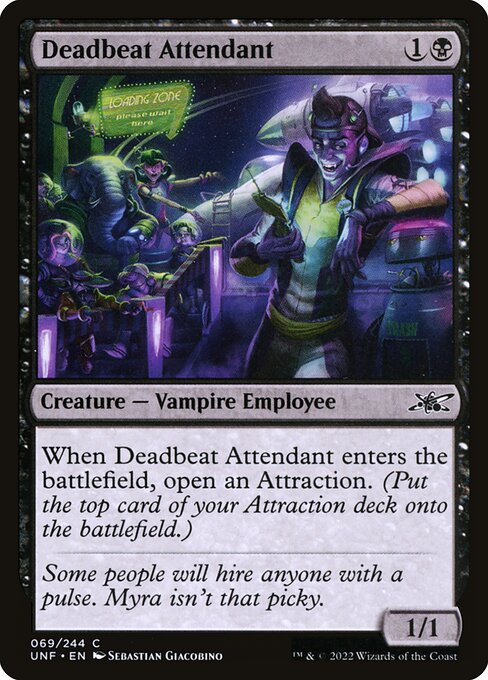 Unfinity - 69 - Deadbeat Attendant - Common - B - Foil