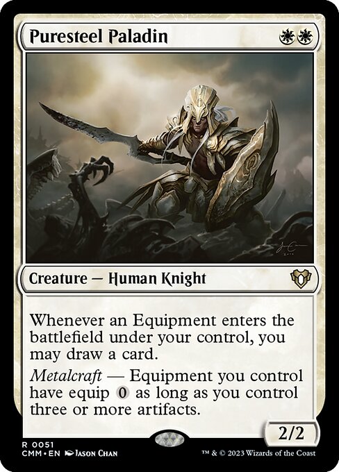 Commander Masters - 51 - Puresteel Paladin - Rare - W - Non-foil