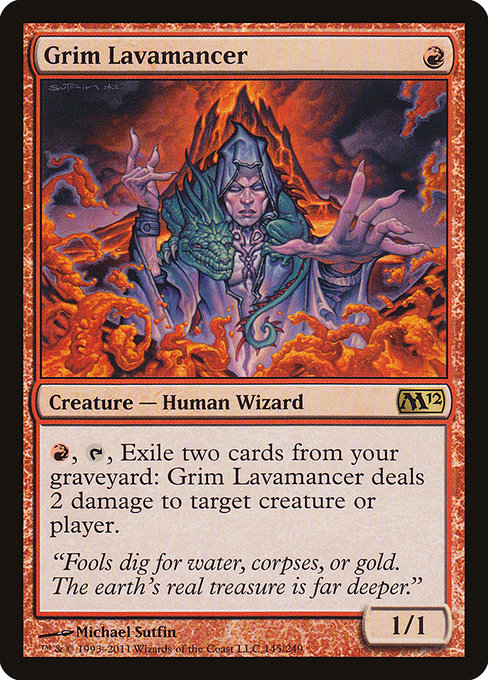Magic 2012 - 145 - Grim Lavamancer - Rare - R - Non-foil