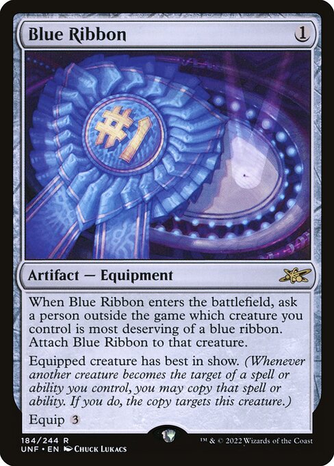 Unfinity - 184 - Blue Ribbon - Rare - C - Foil