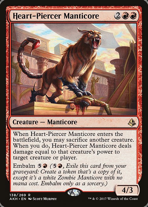 Amonkhet - 138 - Heart-Piercer Manticore - Rare - R - Non-foil