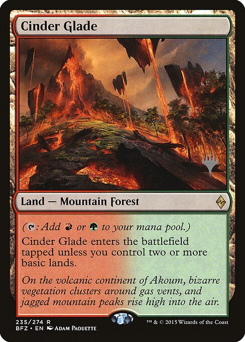 Battle for Zendikar Promos - 235p - Cinder Glade - Rare - C - Non-foil - Promo