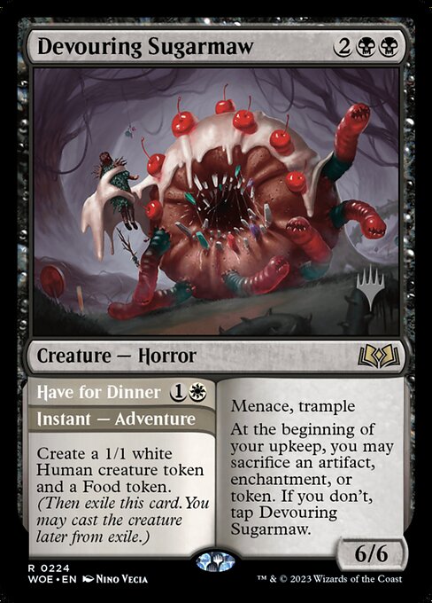 Wilds of Eldraine Promos - 224p - Devouring Sugarmaw // Have for Dinner - Rare - B - Non-foil - Promo