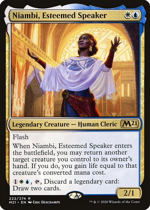 Core Set 2021 - 222 - Niambi, Esteemed Speaker - Rare - WU - Non-foil
