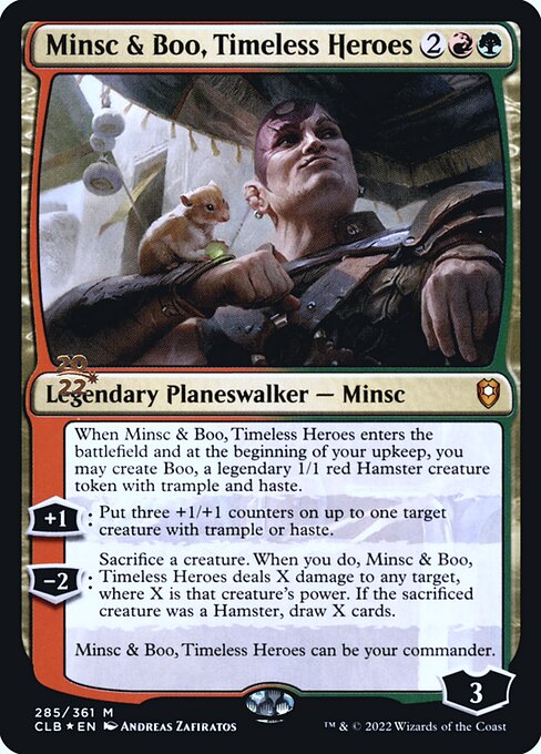 Battle for Baldur's Gate Promos - 285s - Minsc & Boo, Timeless Heroes - Mythic - RG - Foil - Datestamped Promo